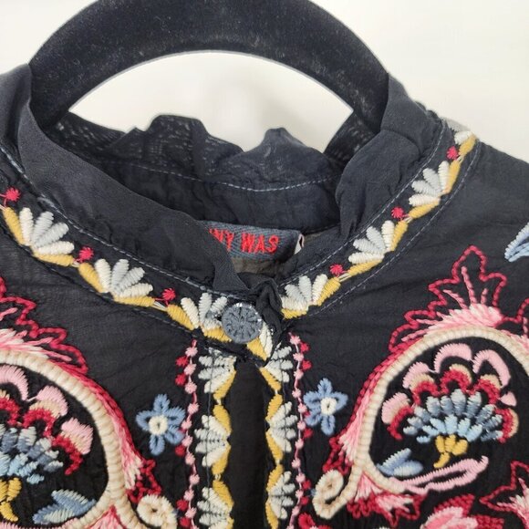 NWT Johnny Was Simone Blouse Embroidered Bohemian Size Small - Picture 10 of 15